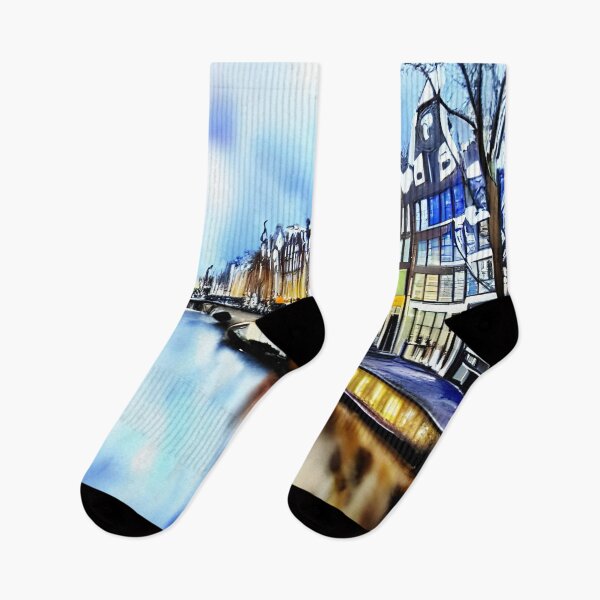Item preview, Amsterdam Watercolor Art, City Landscape, Amsterdam Artwork designed and sold by viewgraphics.