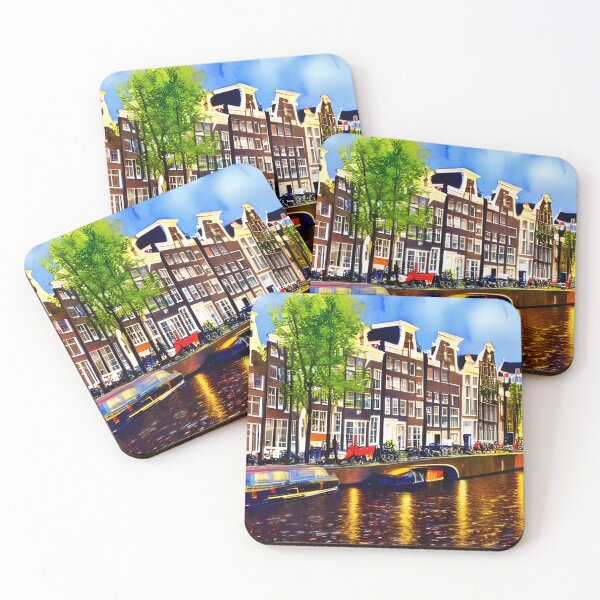 Item preview, Amsterdam Watercolor Art, City Landscape, Amsterdam Artwork designed and sold by viewgraphics.