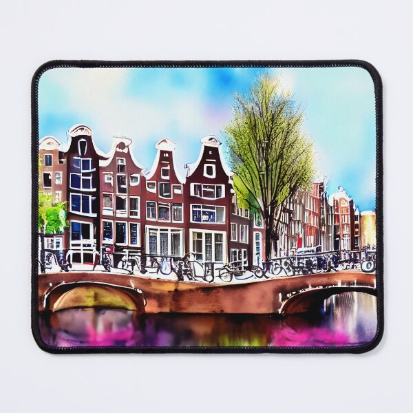 Item preview, Amsterdam Watercolor Art, City Landscape, Amsterdam Artwork designed and sold by viewgraphics.