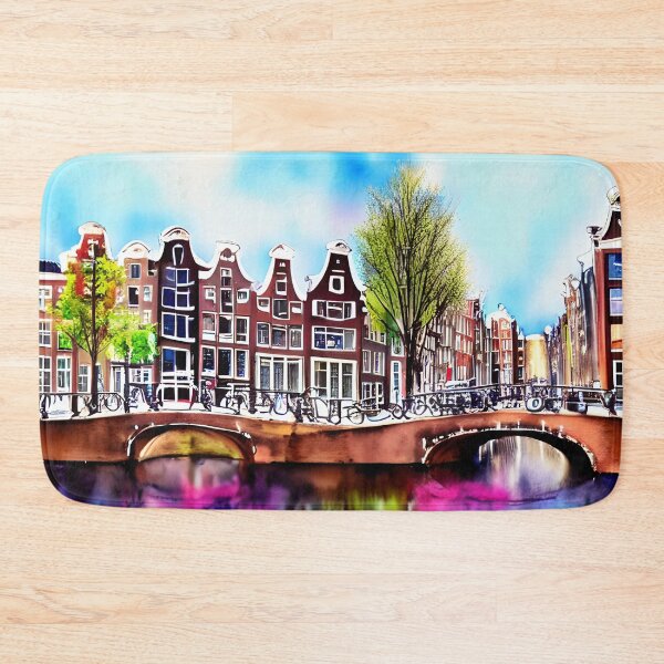 Item preview, Amsterdam Watercolor Art, City Landscape, Amsterdam Artwork designed and sold by viewgraphics.