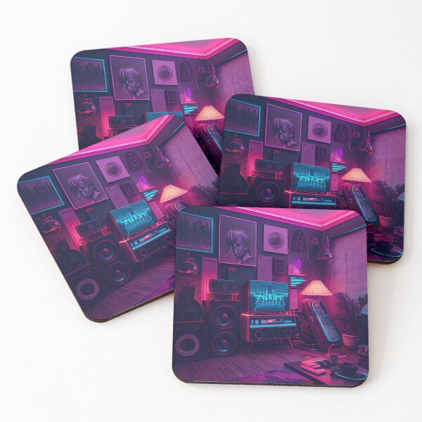 Item preview, Virtual Visions: A Synthwave Lounge Scene designed and sold by LukeAiWalker.
