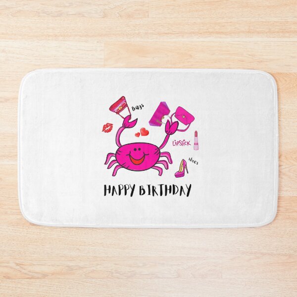 Item preview, HAPPY BIRTHDAY PINK PARTY HAT PINK SHOES LIPSTICK HANDBAG LIPS HEARTS designed and sold by EllieMonroe.