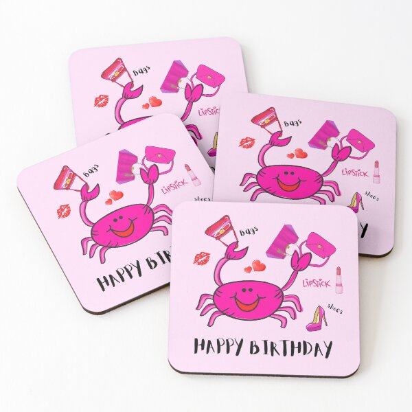 Item preview, HAPPY BIRTHDAY PINK PARTY HAT PINK SHOES LIPSTICK HANDBAG LIPS HEARTS designed and sold by EllieMonroe.