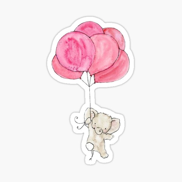 Elefant auf einem Ballon Sticker
