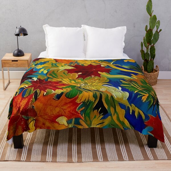 Item preview, Fall Leaves Floating Ripples on the Water Van Gogh Style Painting designed and sold by sunflowerlight.