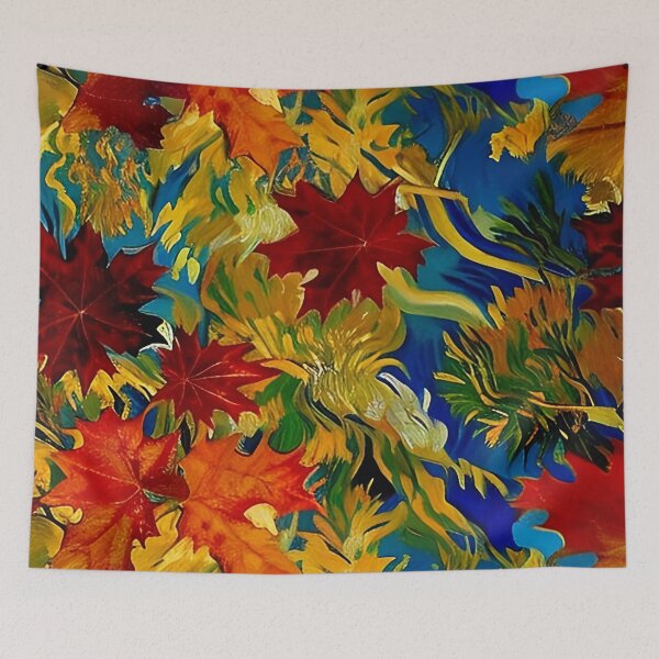 Item preview, Fall Leaves Floating Ripples on the Water Van Gogh Style Painting designed and sold by sunflowerlight.