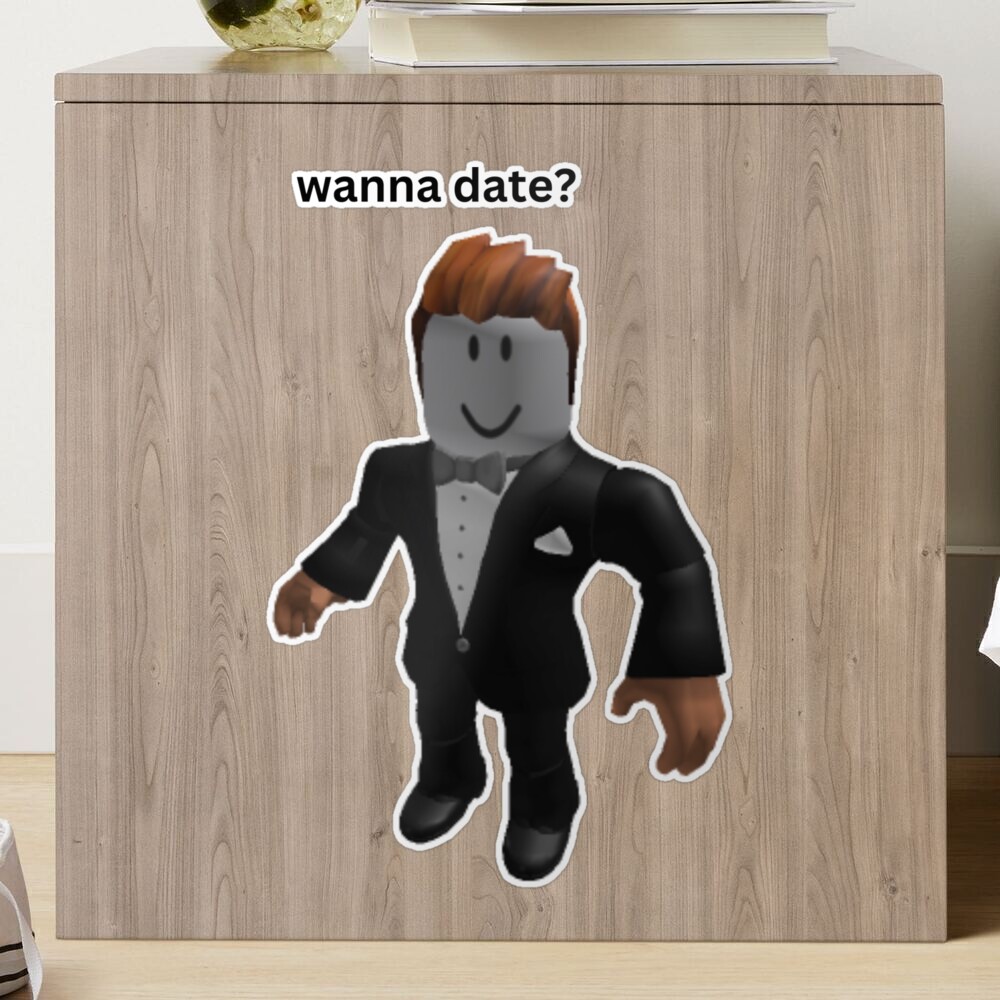 Roblox Wanna Date Man in Tux  Canvas Print for Sale by Stickerzbykate