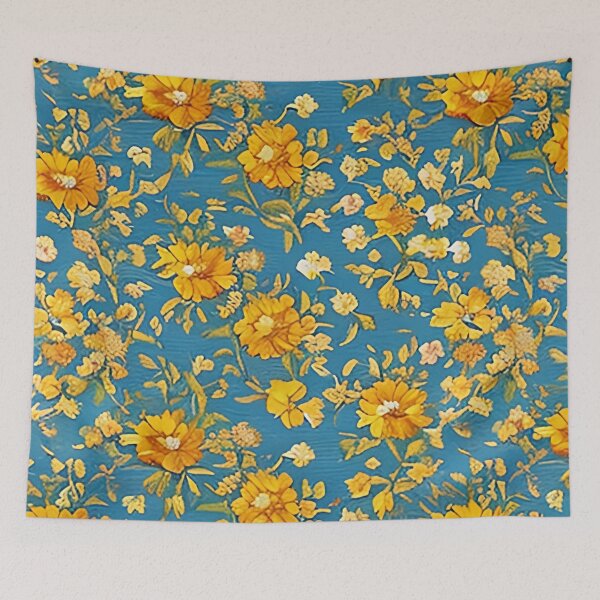 Item preview, Van Gogh Style Orange and Yellow Painted Flower Pattern designed and sold by sunflowerlight.