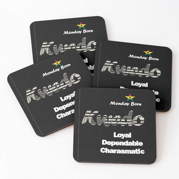 Item preview, Monday Born Ghanaian Male Name 'Kwedo' in black and white designed and sold by WhoWeAre.