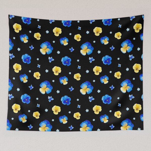 Item preview, Watercolor Blue and Yellow Pansy Flowers  designed and sold by silviaol.