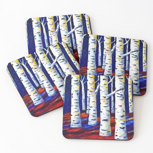 Item preview, Arte de árboles de abedul, ilustraciones de empaste designed and sold by viewgraphics.