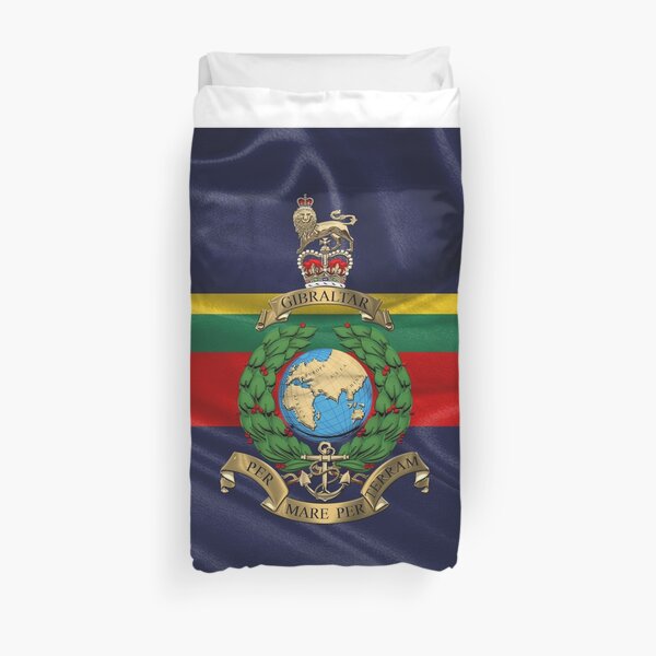 Royal Marines - RM Badge over Royal Marine Flag Duvet Cover