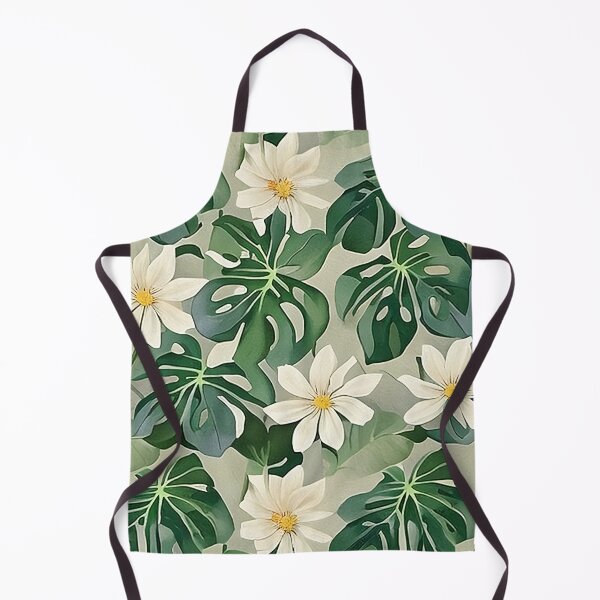 Item preview, Van Gogh Style Monstera Leaves and Lilly White Flowers Against Mist Gray Pattern designed and sold by sunflowerlight.