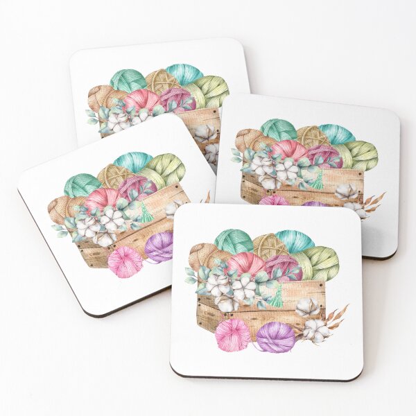 Item preview, Box Full of Yarn and Cotton Flowers  designed and sold by silviaol.