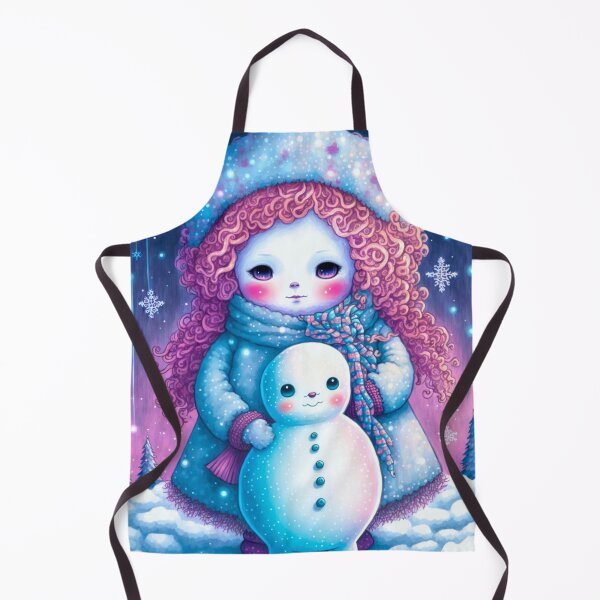 Item preview, A LITTLE GIRL AND HER SNOWMAN  Midjourney AI Artwork designed and sold by davidjulie.