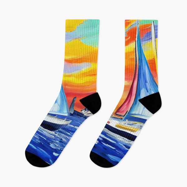 Item preview, Large Sailboat Part Art, Colorful Sailboats & Harbor Art, Nautical Landscape Art designed and sold by viewgraphics.