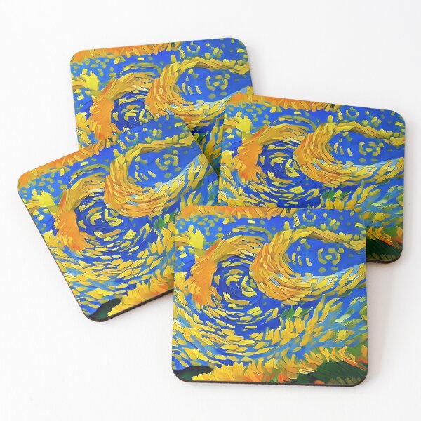 Item preview, Autumn Leaves on a Fall Breeze Watercolor Abstract Painting - Van Gogh Style designed and sold by sunflowerlight.