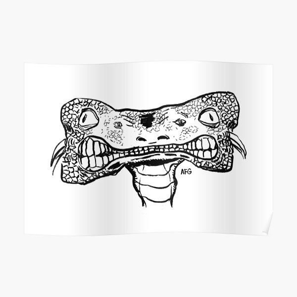 Inktober 2015 Day 11 - Two-Faced Snake Poster