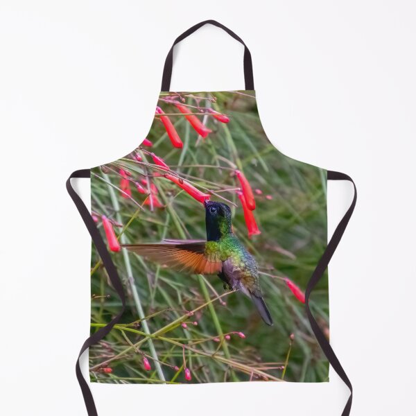 Item preview, Rainbow Hummingbird with Beak in Red Flower designed and sold by SafariByMarisa.