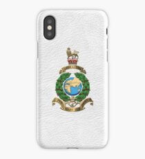 Royal Marines - RM Badge over White Leather iPhone Case