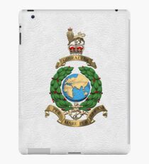 Royal Marines - RM Badge over White Leather iPad Case/Skin