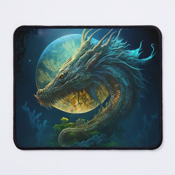 Item preview, Yellow Moon and Its Fantastical Dragon Beast designed and sold by forwardthinker.