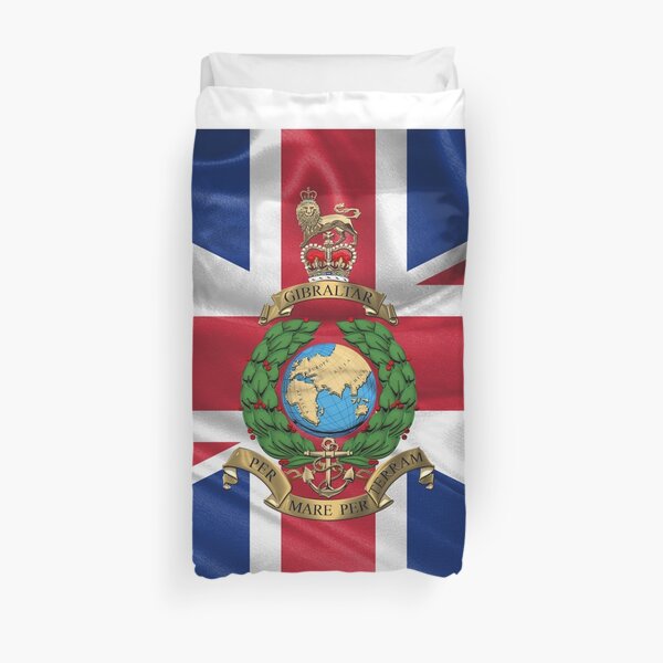 The Corps of Royal Marines - RM Emblem over Flag Duvet Cover