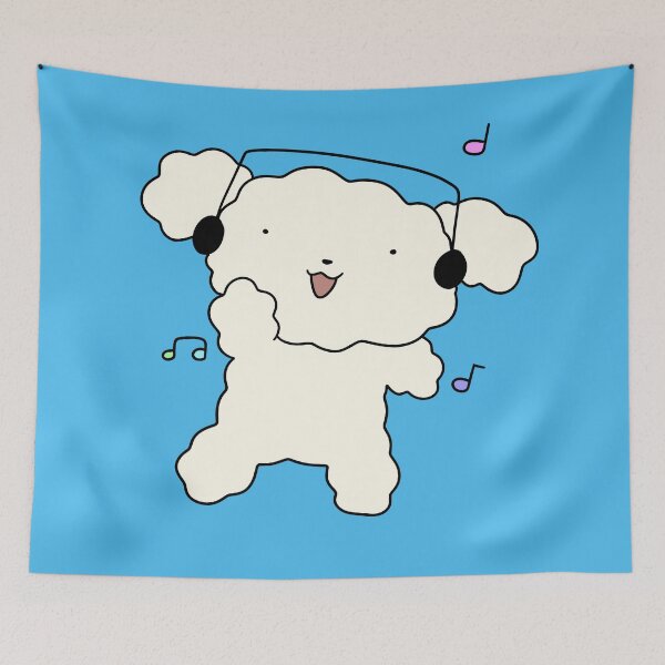 Item preview, Dancing Headhpnoes White Fluffy Dog designed and sold by SaradaBoru.