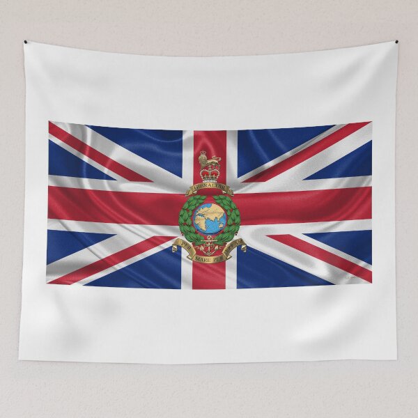 Item preview, The Corps of Royal Marines - RM Emblem over Flag designed and sold by Serge Averbukh Art Studio.