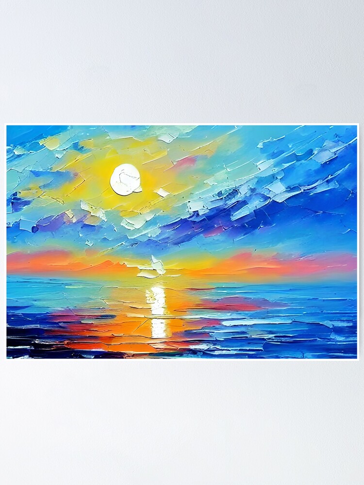 "Ocean Art, Large Coastal Art , Sea Landscape Art, Palette Knife Art