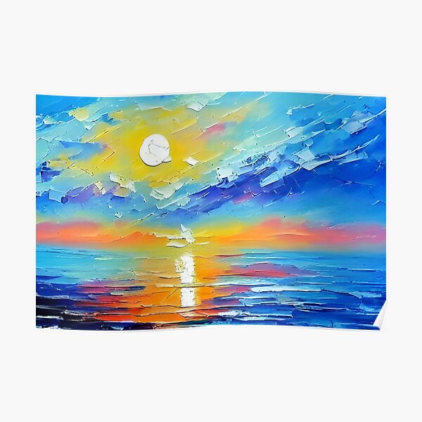 "Ocean Art, Large Coastal Art , Sea Landscape Art, Palette Knife Art