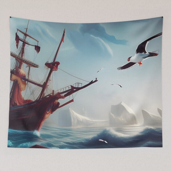 Item preview, Ship in Icy Waters designed and sold by Poetic Patterns Studio.