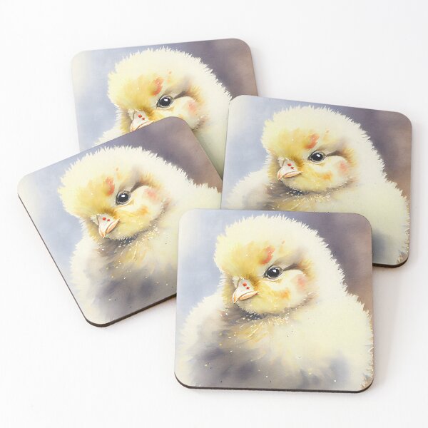Item preview, A Cute Fluffy Yellow Baby Easter Chick Chicken Watercolor designed and sold by CGSGraphics.