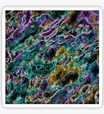psychedelic rotten sketching texture abstract background in green purple yellow Sticker
