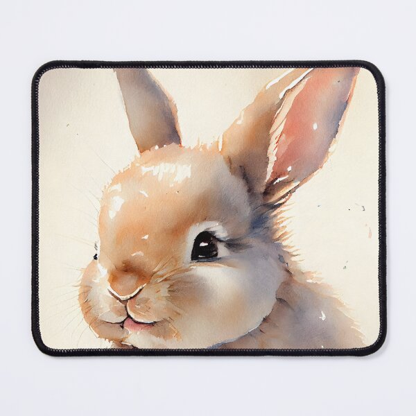 Item preview, A Cute Fluffy Baby Easter Bunny Rabbit Watercolor designed and sold by CGSGraphics.