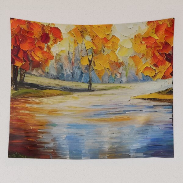 Item preview, River Landscape Art, Autumn Art ,Trees Art ,Boho art, Fancy Art designed and sold by viewgraphics.