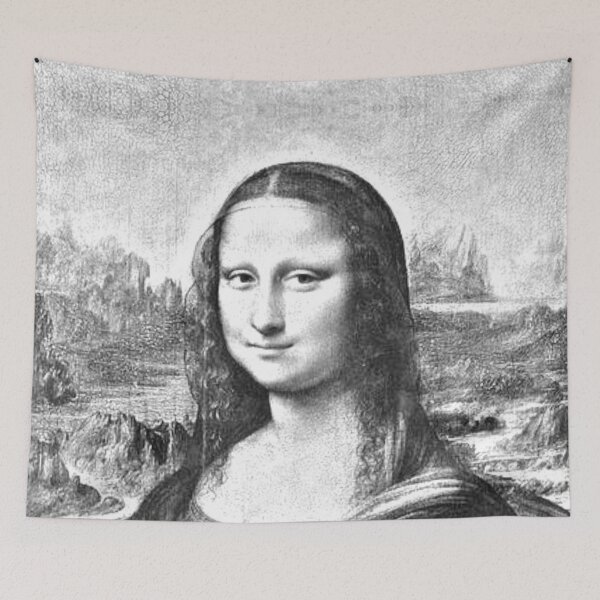 Item preview, Mona Lisa Black and White Pencil Sketch Art designed and sold by SaintMari.