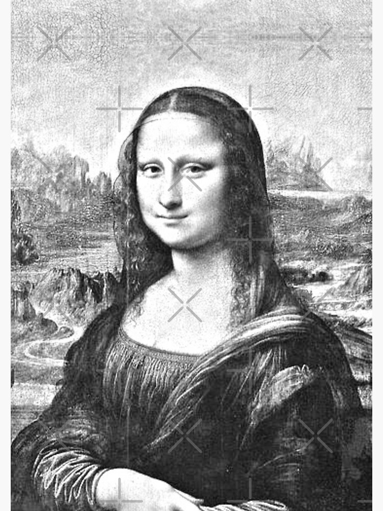 Mona Lisa Black and White Pencil Sketch Art