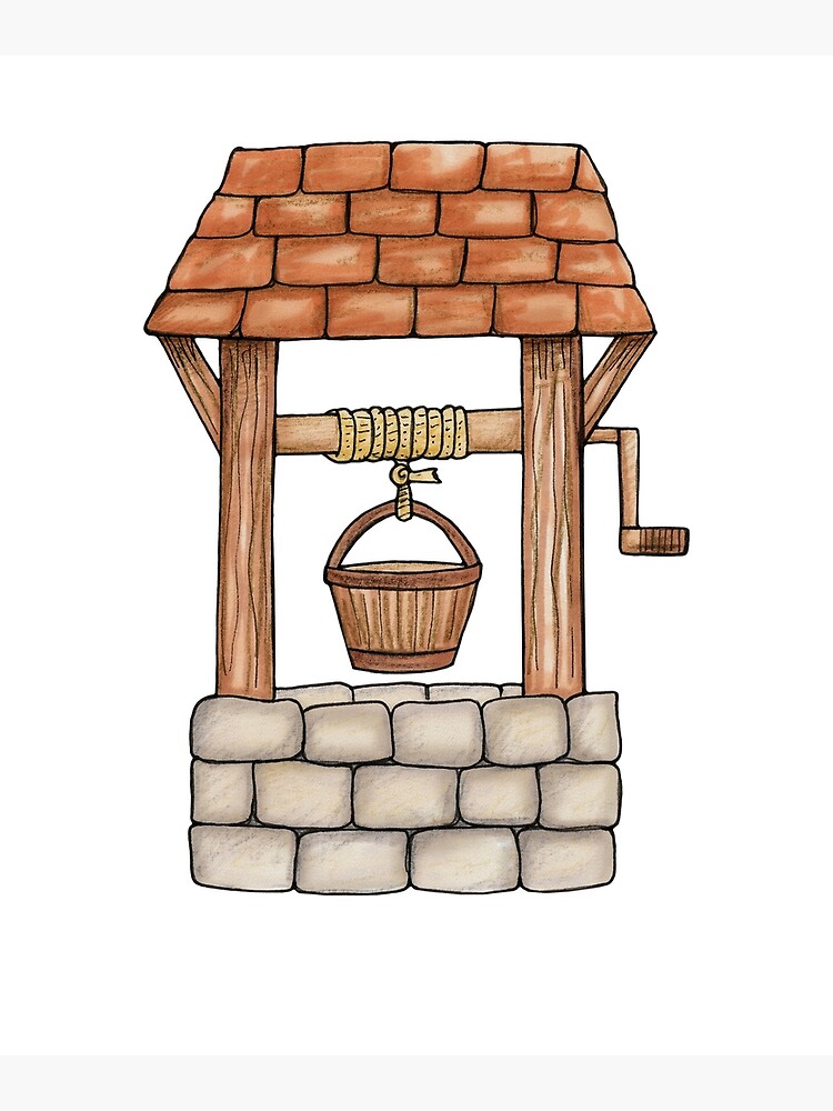 Black And White Of The Old Well Illustration That Can Be Seen In The  Countryside Can Be Used As Teaching Material For Teachers To Make Childrens  Books Or Have Parents Use To