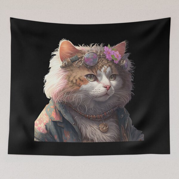 Item preview, Hippie cat designed and sold by AnimalArtPhotos.
