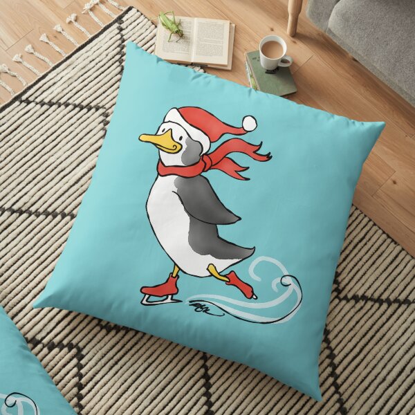 Penguin On Ice Floor Pillow