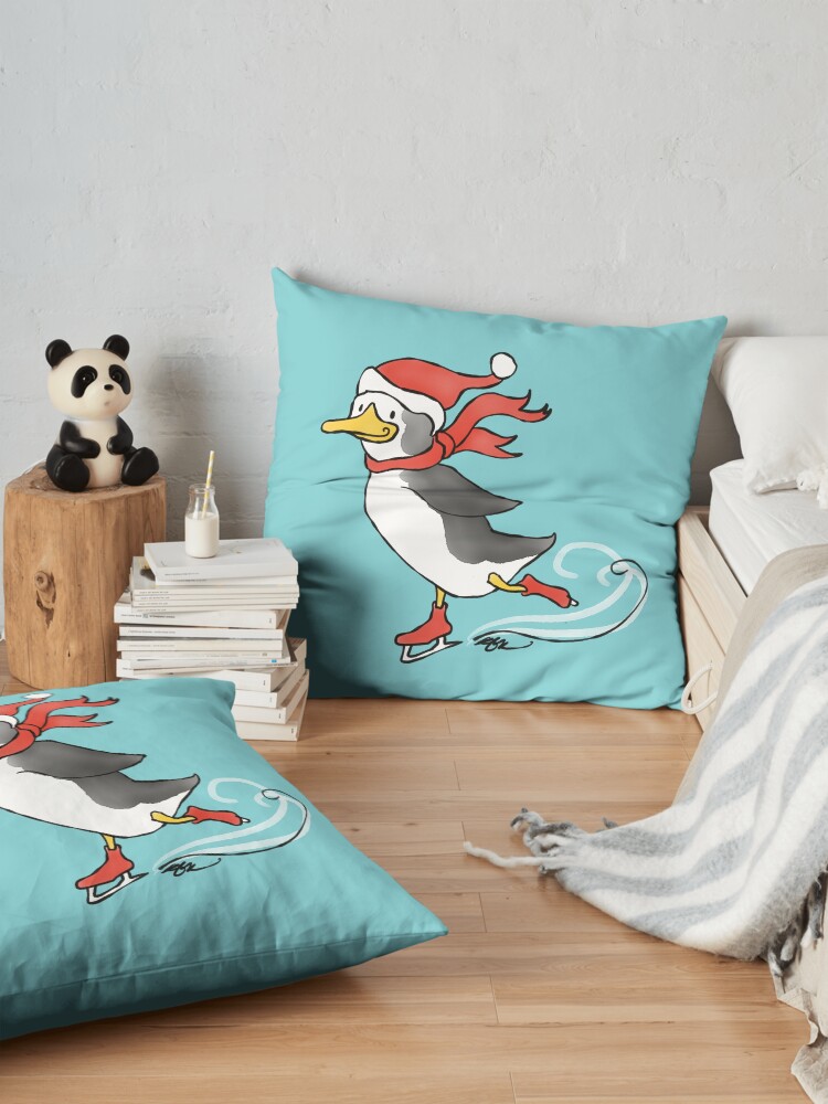 Alternate view of Penguin On Ice Floor Pillow