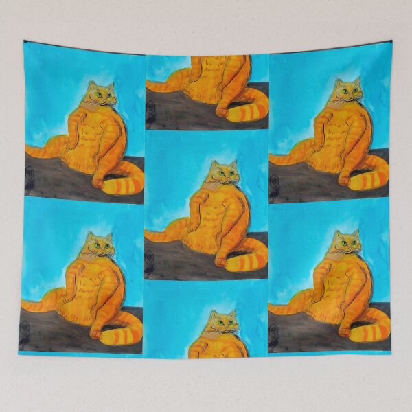Item preview, Fat cat, acrylic gouache painting designed and sold by Dagomarosart.