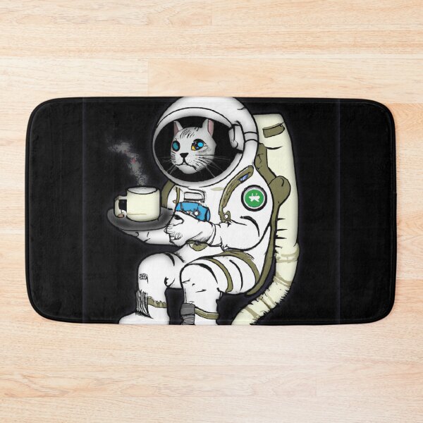 Item preview, Astronaut Cat Sips on a Cup of Coffee in Zero Gravity designed and sold by JOY STORE 45.