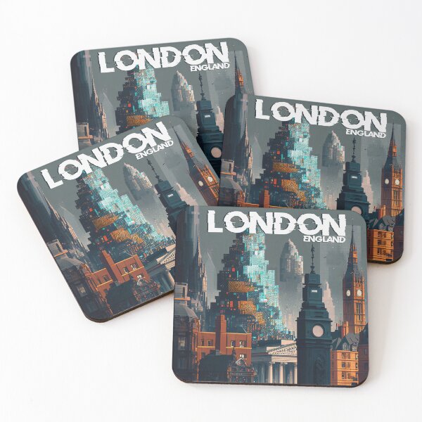Item preview, London city at night, England pixel art. designed and sold by thethickkofit.