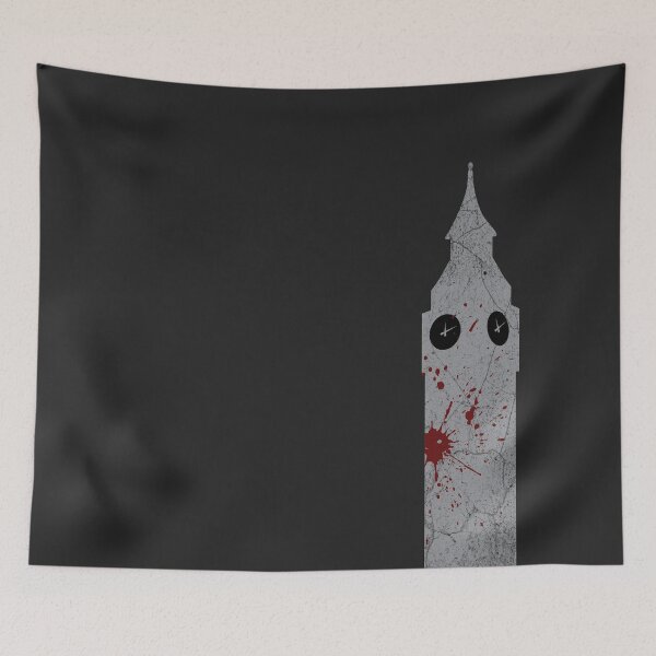 Item preview, Blood Spattered Clocktower (grey) designed and sold by geekyT.