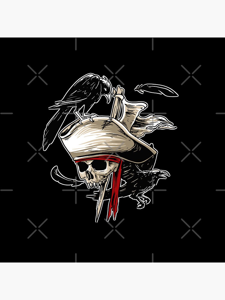 Pirate flag. Skull and bones on black ribbon. element of death.: Graphic  #149025277