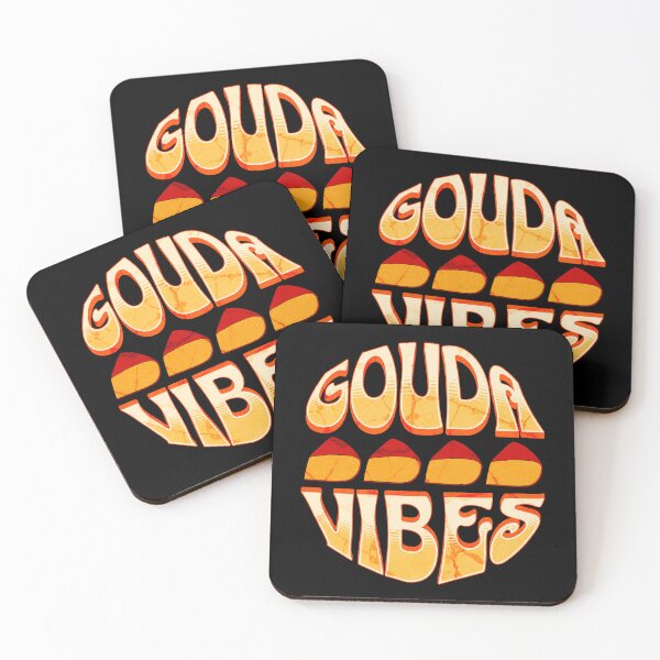 Aperçu de l'œuvre Gouda Vibes - Jeu de mots drôle de fromage créée et vendue par TheButtonCrew.