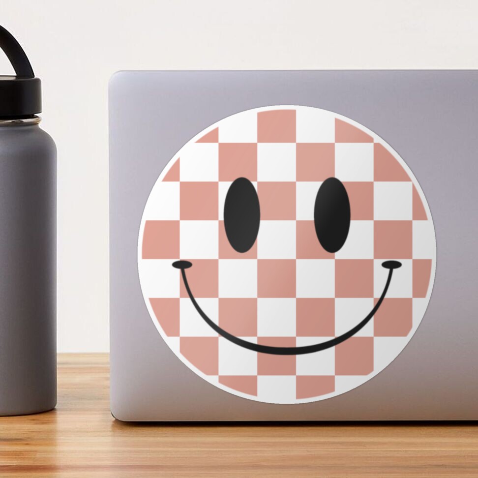 You Make Me Happy | Smiley Face Checkered | Glass Cup