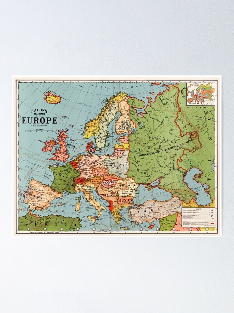 "Standard Map of Europe" Poster for Sale by FunckyDesigns Redbubble